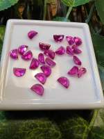 CREATED RUBY  BRILLIANT COLOR  CORUNDUM  HALFMOON CUT  5X7 MM  6 PCS