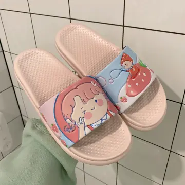 New Slippers Women Thick Sole Lovely Rabbit Flip Flops Indoor Outdoor  Summer Korean Style Girl's Sandals Non-slip Beach Shoes