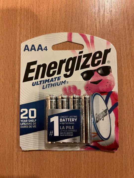Energizer Ultimate Lithium AAA, 4 Batteries, Best Before 2040 - 2041 (New)