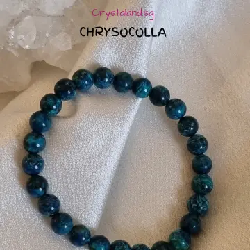 Buy GEMTUB Certified Natural Chrysocolla Bracelet Round Beads 8 mm Stone  Bracelet for Reiki Healing Heartfelt Communication and Feminine Energies at  Amazon.in