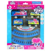 รถไฟ My Little Pony รถไฟพร้อมร่างต่อของเล่นเด็ก   มีมาด้วยกัน 2 สี  ฟ้า&amp;ชมพู   ใส่ถ่านขนาด 2A จำนวน 1 ก้อน