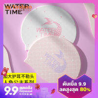 หมวกว่ายน้ำ watertime หมวกว่ายน้ำซิลิโคนไซส์ใหญ่สำหรับเด็กนางเงือกพิมพ์ลายแบบไม่รัดหัวสำหรับผู้หญิงผมยาวพิเศษ