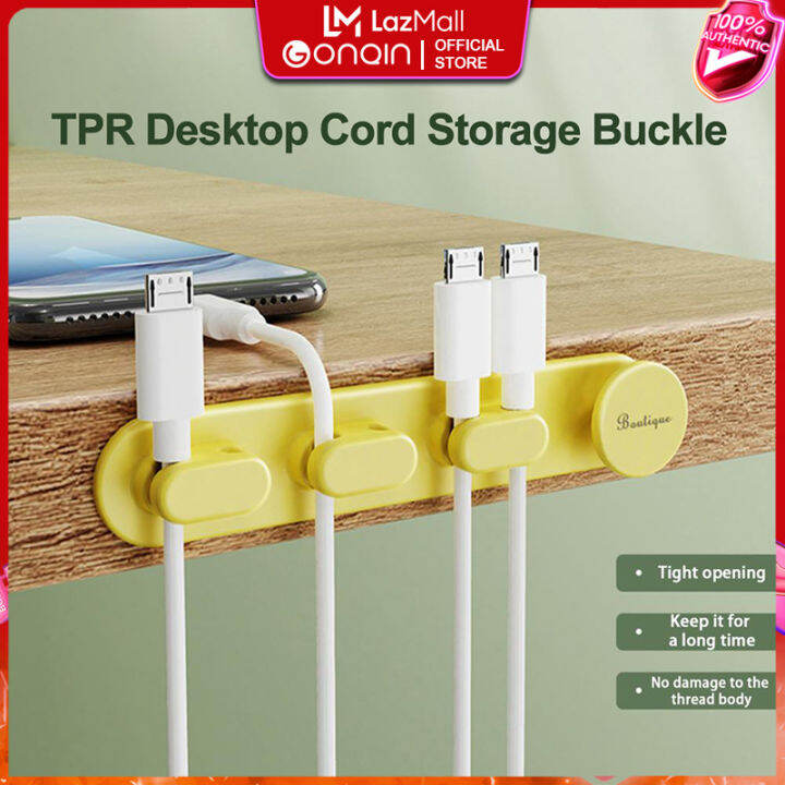 Silicone USB Cable Organizer Cable Winder Desktop Tidy Management Clips