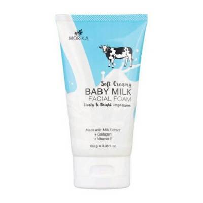 โฟมล้างหน้า สูตรน้ำนม โมริกะ 1หลอด100กรัม Morika Baby Milk Facial Foam soft cream สูตรอ่อนโยนต่อผิวหน้า ช่วยทำความสะอาดผิวหน้าอย่างอ่อนโยน ฟองโฟมหนานุ่มไม่ระคายเคืองผิวหน้า กลิ่นหอมละมุน ด้วยคุณค่าจากน้ำนม ที่ช่วยบำรุงผิวหน้าให้เนียนนุ่มชุ่มชื่น