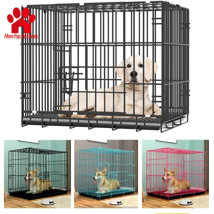 Pet Collapsible Cage Dog Cage Cat Cage with Poop Tray Foldable Pet Cage ...