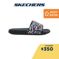 Skechers สเก็ตเชอร์ส รองเท้าแตะผู้หญิง Women Cali Side Lines 2.0 Skool Daze Walking Slides - 8730080-BKMT