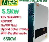 5.5KW Hybrid solar inverter on/ of grid 48V90AMPPT 450VDC work with battery.