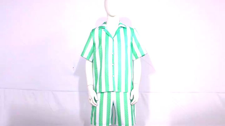 Barbie Movie Beach Men's Ken Costume Shirt and shorts Adult pink aqua  striped