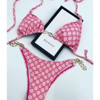 Bikini ตกแต่งด้วยโซ่สีทอง พร้อมส่ง 2 สี ชมพู ดำ