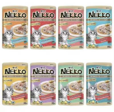 Nekko อาหารเปียกแมวโตในน้ำเกรวี่ ขนาด 70g. [จำนวน 1 ซอง]