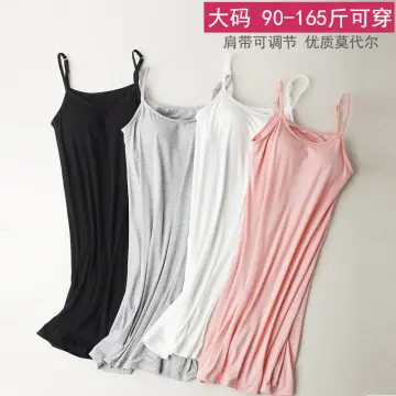 SG InStock] Thin Strap Modal Padded Dress. Camisole☆Spaghetti Strap☆Dress☆ Pajamas☆Pyjamas☆Bra☆Homewear☆Sleep PDT03