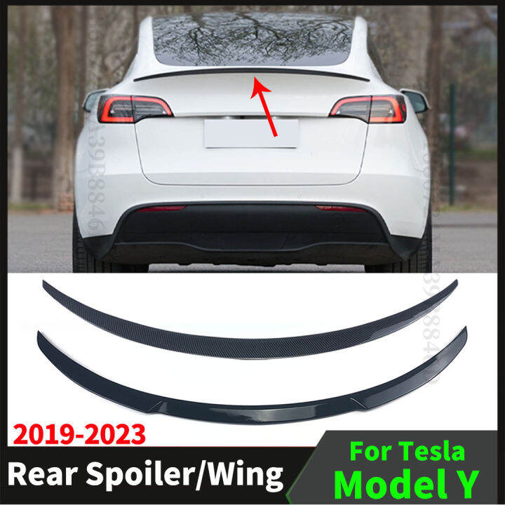 Glossy Black Or Carbon Look Rear Spoiler Wing Air Dam Deflector For 