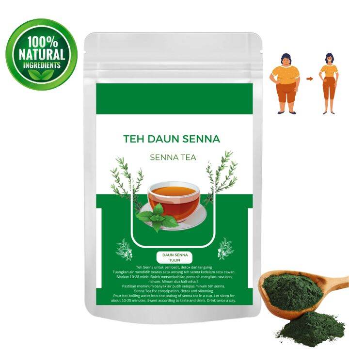 Teh Daun Senna Tulen dengan Stevia Untuk Sembelit, Detox Dan Langsing ...