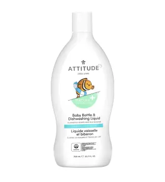 ATTITUDE Baby Dish Soap / Non-toxic / Fragrance-Free, 23.7 Oz