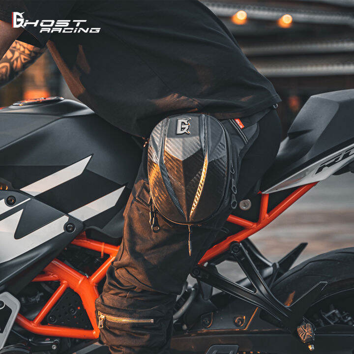 GHOST RACING มอเตอร์ไซค์ลดกระเป๋าหนังคาดเอวกันน้ำกระเป๋าต้นขาคาร์บอนไฟ ...