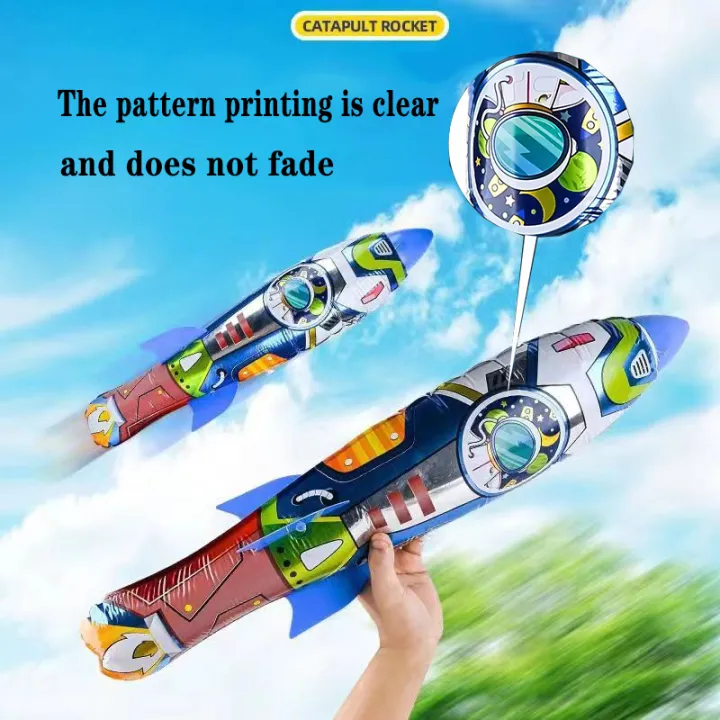 Large hand throwing inflatable rocket children's toy Hand push air