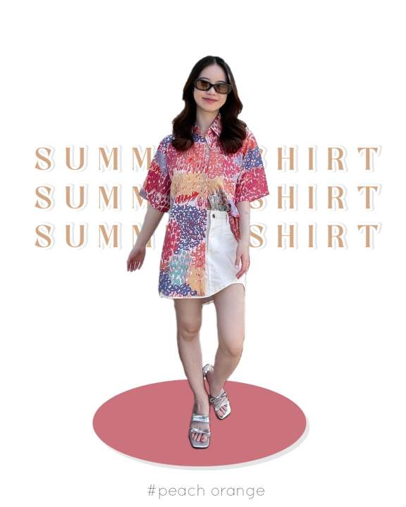 summer-shirt-เสื้อเชิ้ตแขนสั้นลายดอกสีพาสเทล-dressylismm