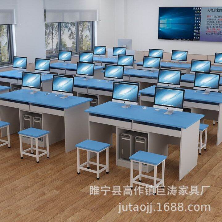 School Computer Room Single Computer Room Two-Person Computer Desk ...