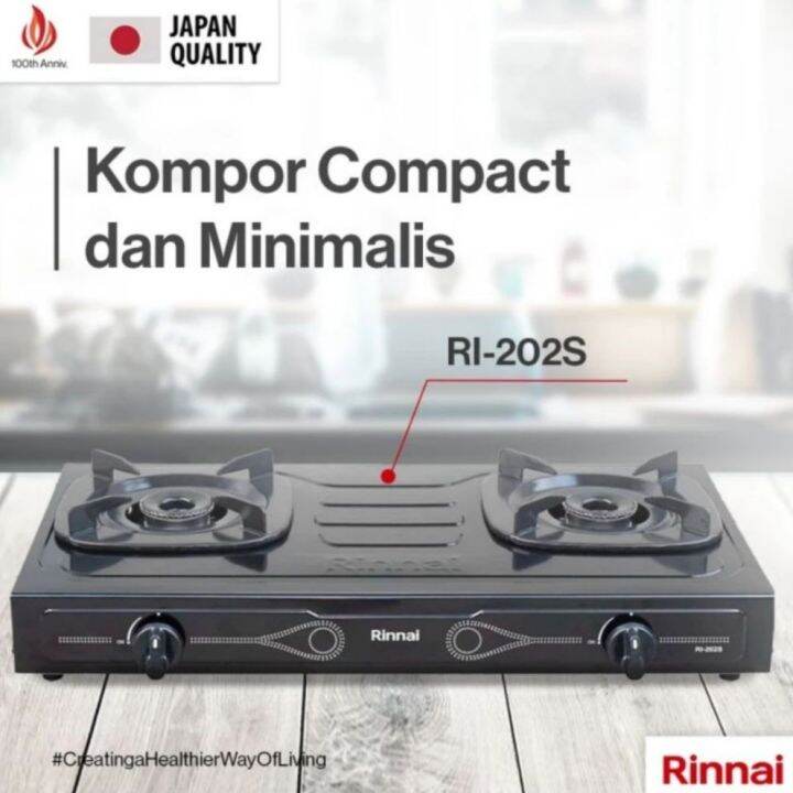 Kompor Gas RINNAI RI202S / Kompor Gas 2 Tungku Rinnai / Kompor Minimalis -  Hemat Gas | Lazada Indonesia