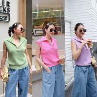 COLORFUL KNITTED SHIRT???(390฿ฟรีส่ง) มาเพิ่ม!! เสื้อไหมพรมแขนกุด แต่งซิป เนื้อผ้านุ่มนิ่ม น่ารักมากๆค่า ใส่สบาย ไม่ร้อน รุ่นนี้ทางร้านสั่งผลิตมา เพื่อสวมใส่ในอากาศบ้านเราได้ สีสันสวย สดใส รับ summer