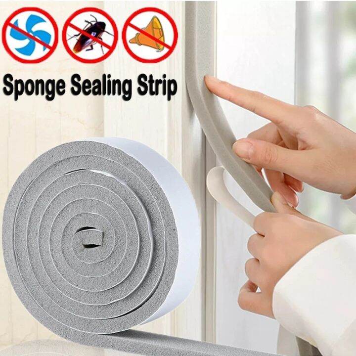 2M/Roll Selfadhesive Door Window Sealing Tape Foam Soundproof Door Window EVA Waterproof Anti