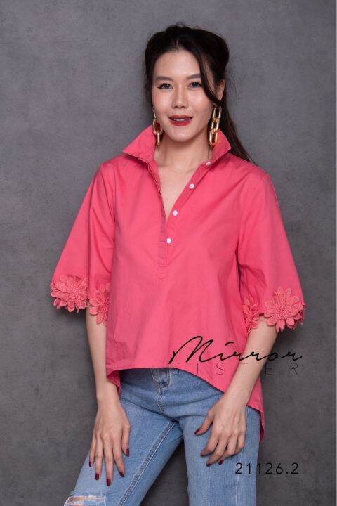 mirrorsister-21126-2-เสื้อเชิ้ตดีเทลถูกใจ-เสื้อคอปก-เสื้อทำงาน-เสื้อสีสดใส-เสื้อใส่สบาย-เสื้อออกงาน-เสื้อไปเที่ยว