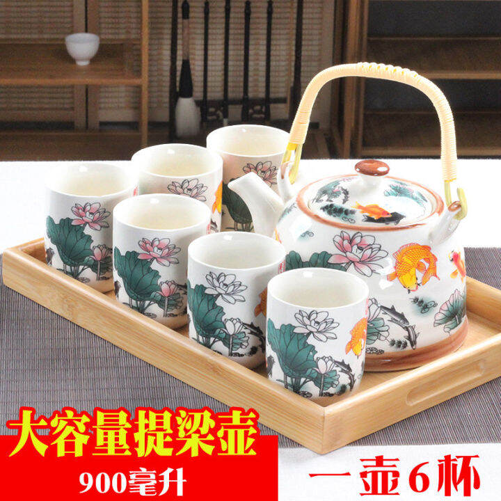 Large Size Loophandled Teapot Tea Set Home Hotel Restaurant Ceramic