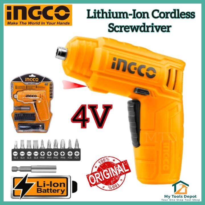 Ingco LiIon Cordless Screwdriver 4V CSDLI0402 Lazada PH