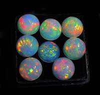 โอปอลเวโลเอธิโอเปียธรรมชาติทรงกลม 7 มม. 1 ชิ้น 1 piece 7mm round natural Ethiopian welo opal