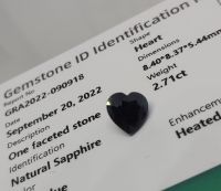 GRA Certificate #Darkblue #heart #sapphire #แซฟไฟร์ทรงหัวใจ 2.73 ct #natural #bluesapphire #heartshape