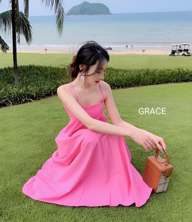 แม็กซี่เดรสสายเดี่ยวป้ายgrace