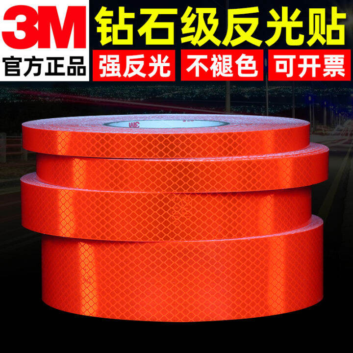 Authentic 3M Diamond Grade Fluorescent Orange Reflective Stickers