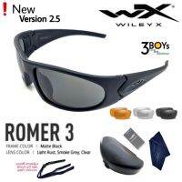 แว่นตา WileyX ของแท้ รุ่น ROMER 3 VERSION 2.5 ล่าสุด 2022 ชุดสามเลนส์ กรอบสีดำ กันสะเก็ด กันแรงกระแทกสูง พร้อมเลนส์สีส้ม สีใส สีเทาดำ  พร้อมกล่องโพลีเมอร์เหน็บได้ ผลิต อเมริกา