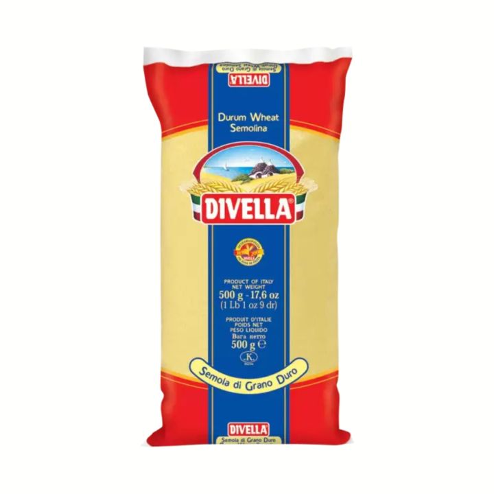 durum-wheat-semolina-divella-แป้งสาลีดูรัมเซโมลิน่าสำหรับทำพาสต้า-ตราดีเวลล่า-ขนาด-500-กรัม