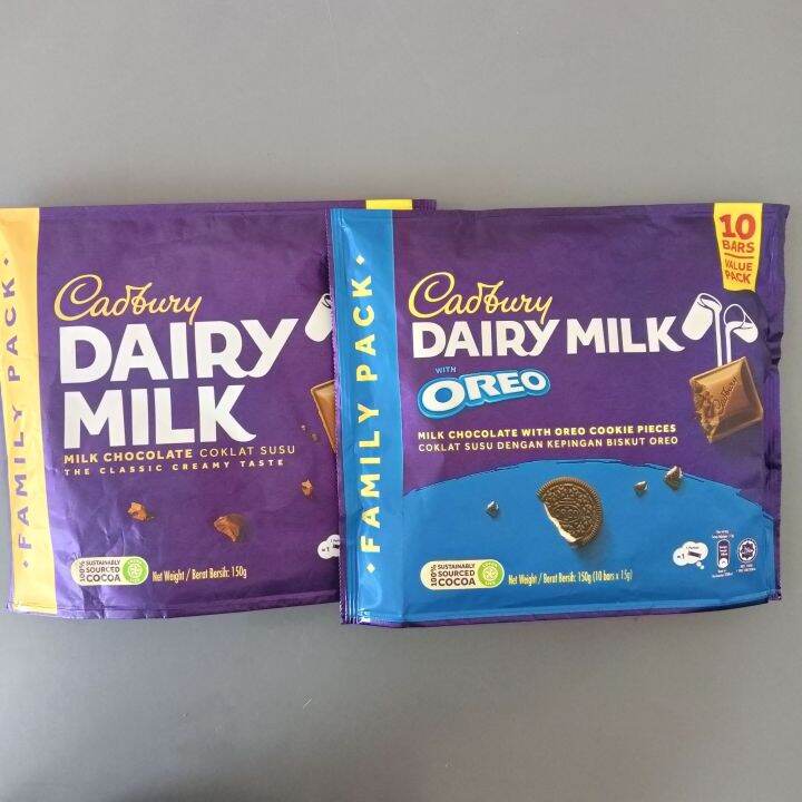 Cadbury Dairy Milk Family Pack 150g (Milk Chocolate/Milk Chocolate With
