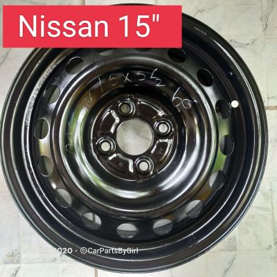 (ราคาต่อวง) ล้อกะทะNissan ขอบ15x5-1/2 #ดุม60.1 #4รู100 สำหรับAlmera March