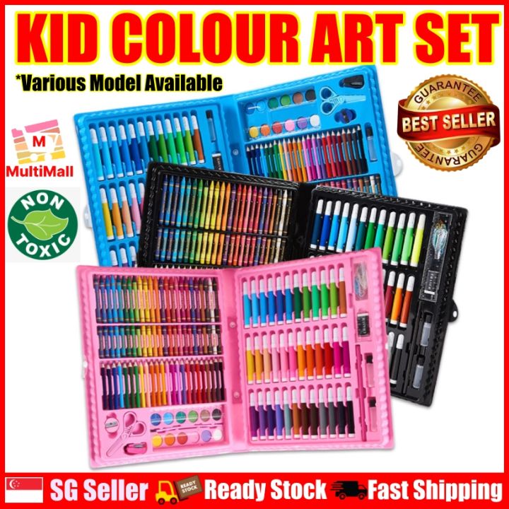 Art Supplies 150 Piece Drawing Art Kit for Kids Adults Art Set, Coloring  Creative Portable Art Kit with Colored Pencils, Oil Pastels, Watercolor  Cakes Art Set for Teens, Adults (Pink) 