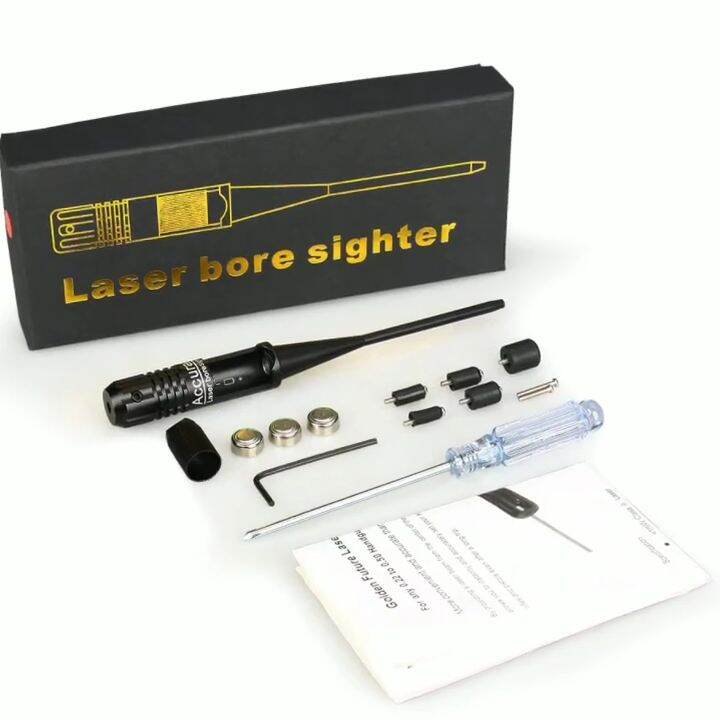 Red Dot Bore Sighter Collimator Kit Adjustable Adapters Red Bore Laser