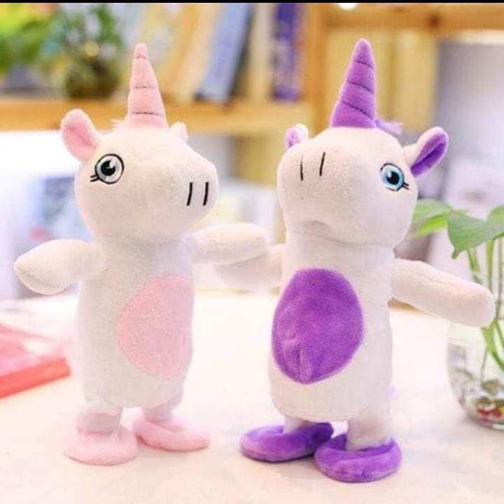 1Pc 25Cm Creative Kawaii Unicorn Walking& Learning Talking Stuffed