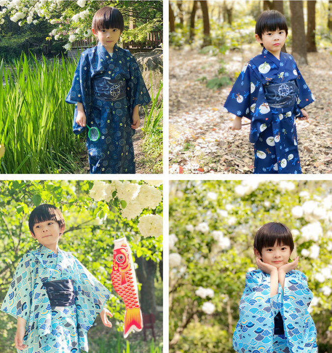 Áo Choàng Tắm Kimono Tay Rung Trang Phục Lịch Sự Chống Nhăn Cho Bé Trai ...