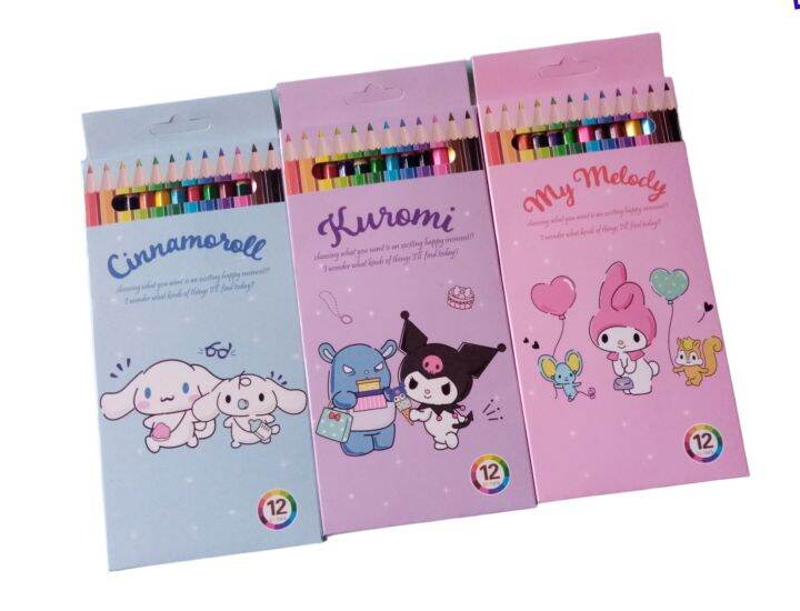 Colored Pencil Set 12 Sanrio Character Kuromi My Melody Cinnamoroll ...