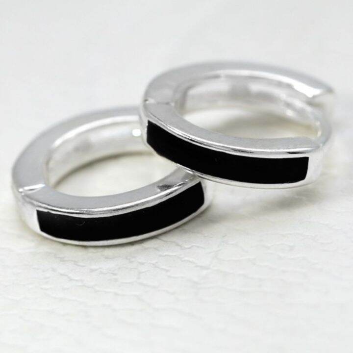 legit silver black clip( ces089)earrings Lazada PH