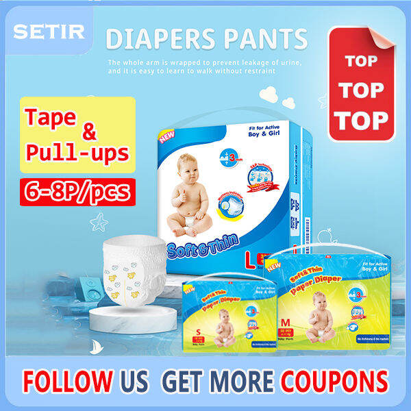 [SETIR] Baby Disposable Diaper PANTS M/L/XL/XXL Dry Breathable Diaper For Newborn UltraThin