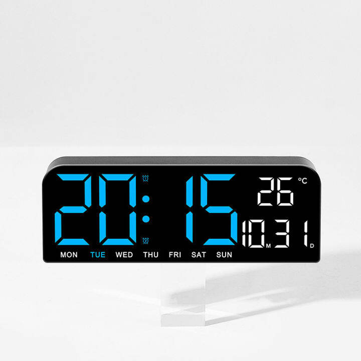 24*9*3cm Large Digital Wall Clock Temperature Date Week Timing