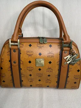 Vintage MCM Mode Creation Munich Visetos cognac toiletry cosmetic bag