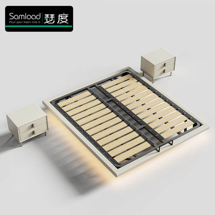 Samload NonBedside Suspension Bed Minimalist Soft Upholstery Leather