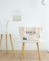 BW Daily tote กระเป๋าผ้าแคนวาส รุ่น Rain is coming⛈️ ใบใหญ่ ช่องเยอะ ใส่ของได้จุใจ