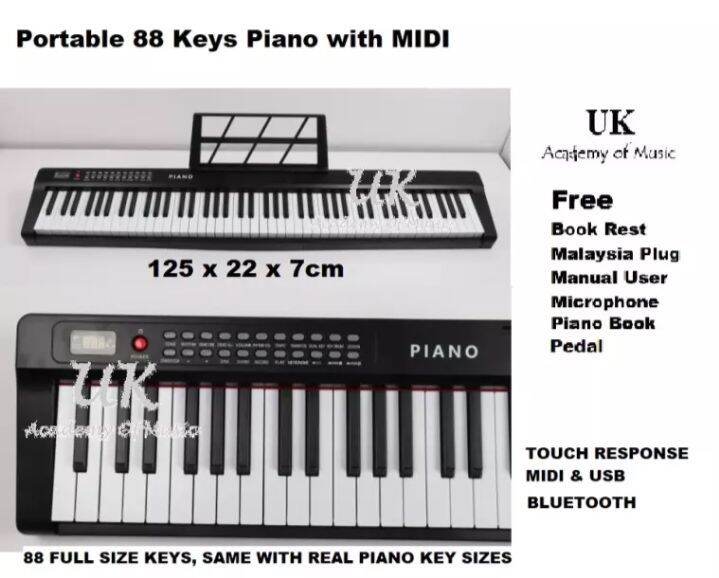 UK Bluetooth Portable 88 Keys PRO Traveler Electronic Piano MIDI