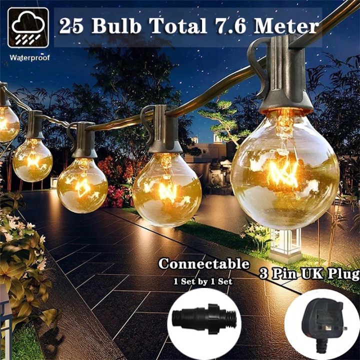 Solar Light Garden Decoration Outdoor String Lights Festoon led Light G40  Bulb LED Garland USB Recharge