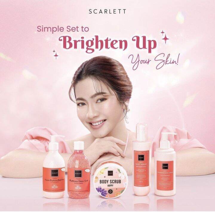 SCARLETT WHITENING BODY LOTION SERUM Body Cream SCRUB 300ml scarlet